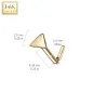 Piercing nez Or jaune 14 carats tige L triangle