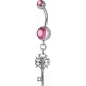 Piercing nombril Crystal Swarovski clef vintage rose