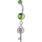 Piercing nombril Crystal Swarovski clef vintage vert