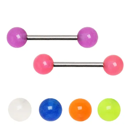 Piercing téton avec boules glow in the dark