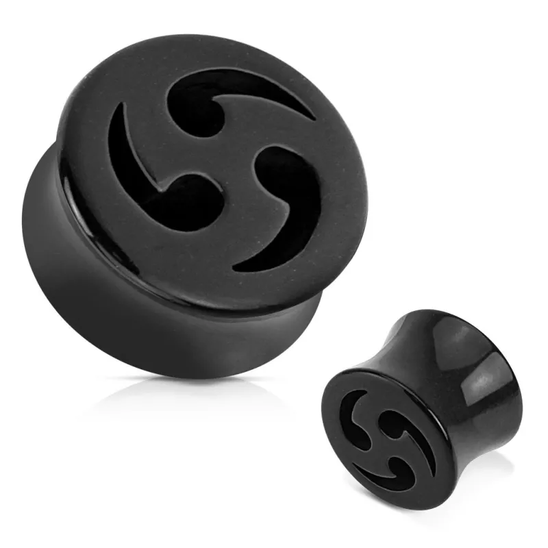 Piercing plug acrylique noir tribal