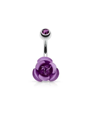 Piercing nombril Rose Métallique