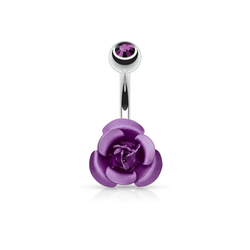 Piercing nombril Rose Métallique