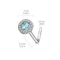 Piercing nez tige en L embout rond gemme turquoise