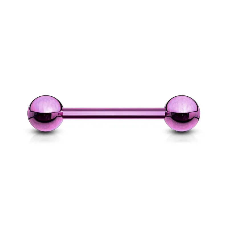 Piercing barbell titane anodisé (langue, téton, oreille)