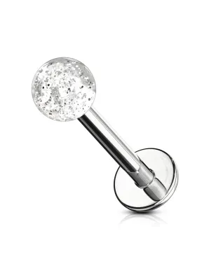 Piercing oreille Labret Boule à Paillettes