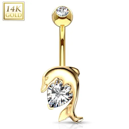 Piercing nombril Or 14 carats Dauphin