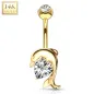 Piercing nombril Or jaune 14 carats Dauphin