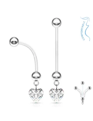 Piercing nombril de grossesse Coeur