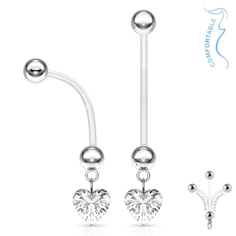 Piercing nombril de grossesse Coeur