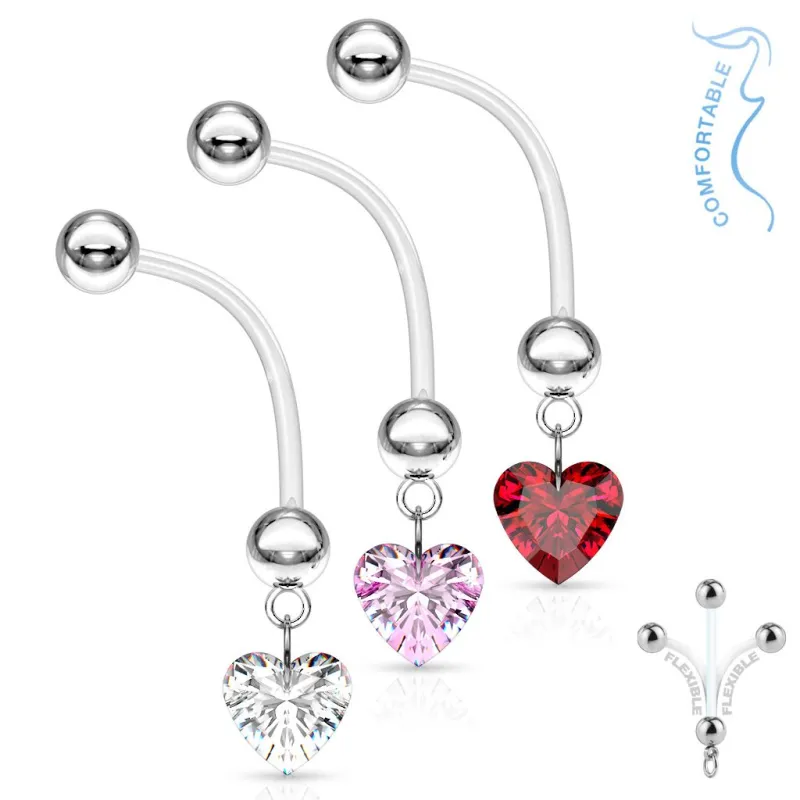 Piercing nombril de grossesse Coeur