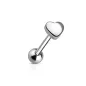 Piercing langue Coeur 5 mm en acier chirurgical