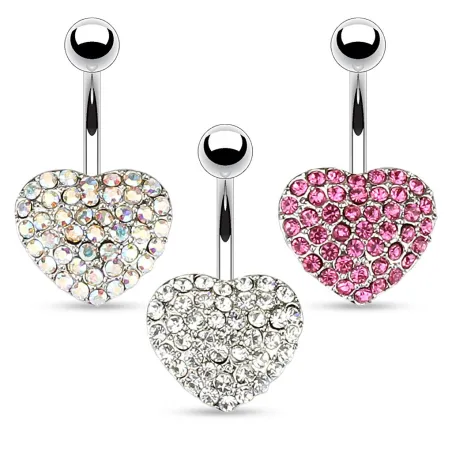 Piercing nombril Coeur Multi Crystal