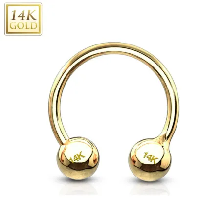 Piercing fer à cheval Or 14K avec Boules