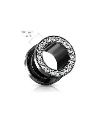 Piercing Plug Oreille en Titane anodisé Multi Gemmes