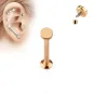 Piercing oreille labret vissage interne rond or rose