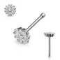 Piercing nez tige droite fleur avec gemmes