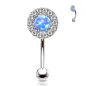 Piercing arcade acier opale bleue gemmes