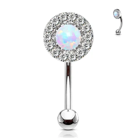 Piercing arcade acier opale blanche gemmes