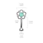 Piercing arcade acier fleur filigrane turquoise