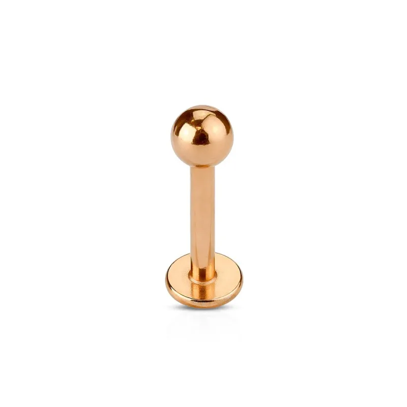 Piercing oreille labret boule acier rosé