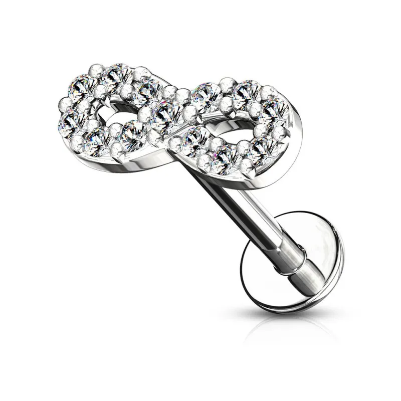 Piercing oreille labret lèvre infini pavé de strass