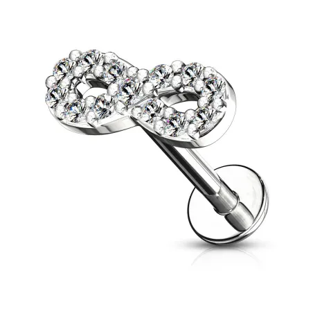 Piercing labret lèvre infini pavé de strass