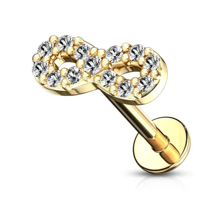 Piercing labret lèvre infini pavé de strass