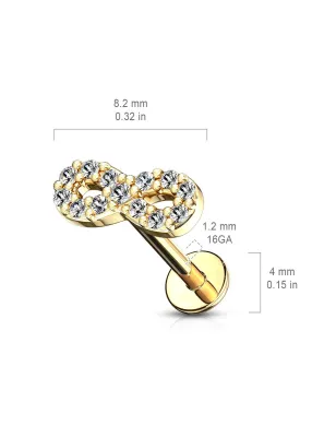 Piercing labret lèvre infini pavé de strass