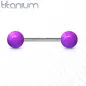 Piercing Langue Barbell Titane G23 Boules Acrylique UV