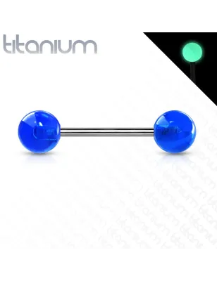 Piercing Langue Barbell Titane G23 Glow in the Dark