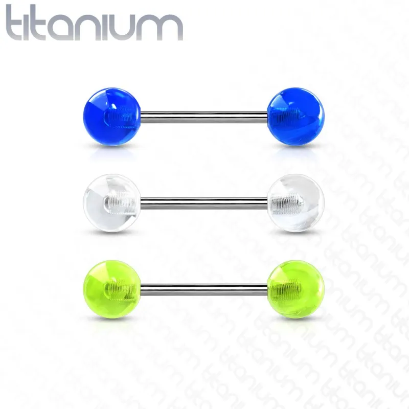 Piercing Langue Barbell Titane G23 Glow in the Dark