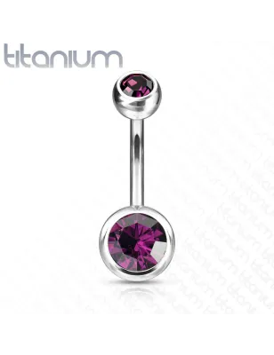 Piercing nombril Titane G23 Double Gemmes