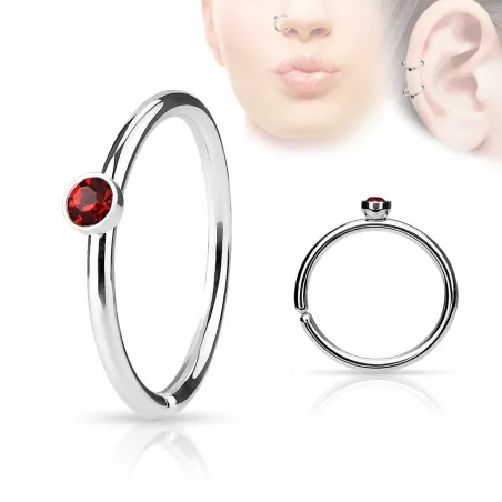 Piercing nez anneau cristal rouge