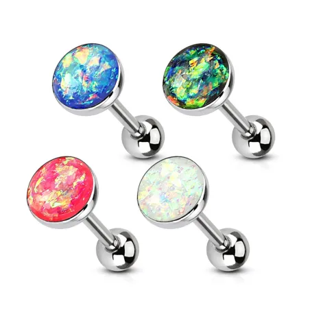 Lot de 4 piercing langue imitation opales