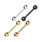 Lot de 4 piercing langue téton acier IP