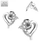 Paire boucles d'oreille argent coeur pavé de strass