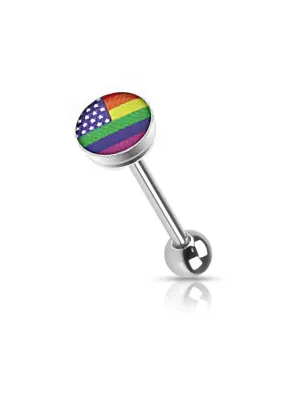 Piercing langue LGBT drapeau étoiles