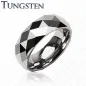 Bague homme tungstène design multi facettes et prismes