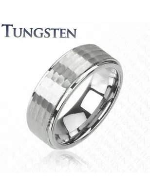 Bague Tungstène homme nid d'abeille