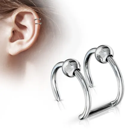 Faux Piercing Oreille Cartilage acier Billes - Bijou Faux Piercing