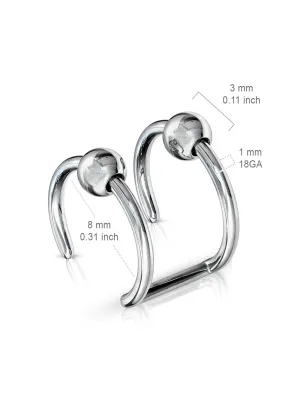 Faux Piercing Oreille Cartilage acier Billes