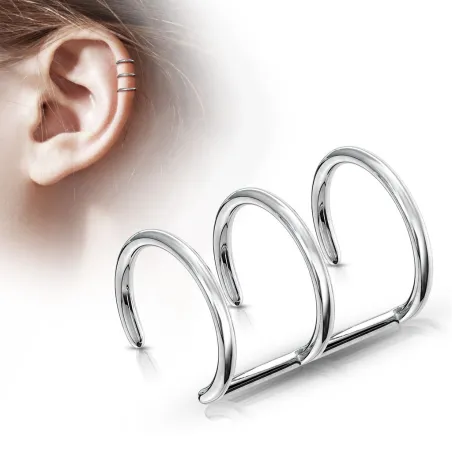 Faux Piercing Oreille Cartilage Triple Anneaux - Bijou Faux Piercing