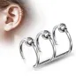 Faux Piercing Oreille Cartilage Triple Anneaux Billes