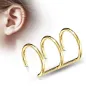 Faux Piercing Oreille Cartilage Plaqué Or Triple Anneaux 