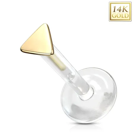 Piercing labret Bioplast triangle en Or Jaune 14 Carats