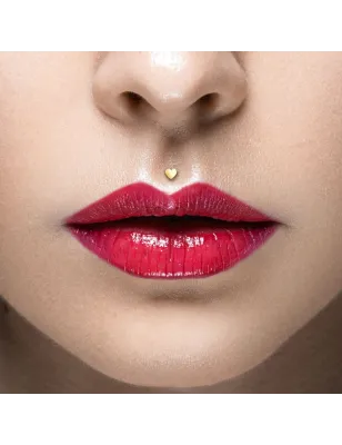 Piercing labret Bioplast coeur en Or Jaune 14 Carats