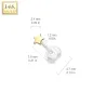 Piercing oreille labret Bioplast étoile en Or Jaune 14 Carats