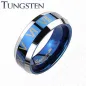 Bague Tungstène Chiffres Romains Bleu