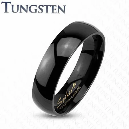 Bague "Mariage" traditionnelle en Tungstène Noir - Bague homme et femme en tungstene